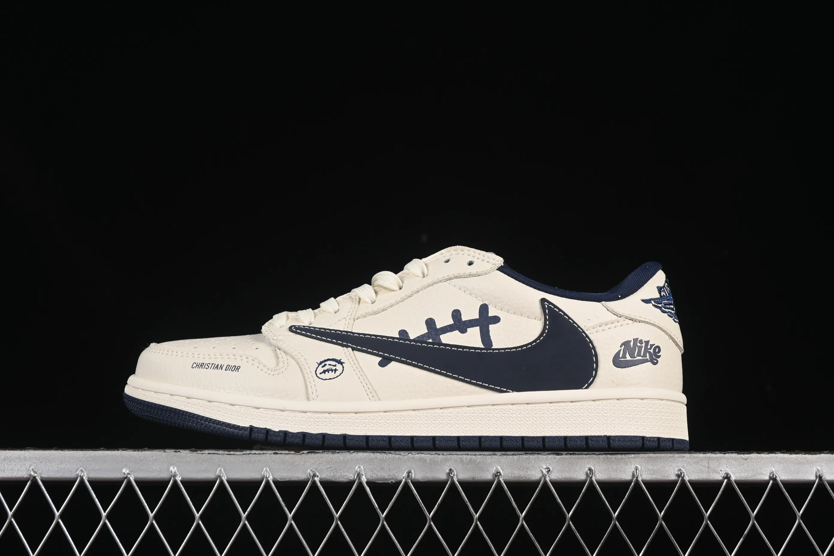 All Categories Air Jordan Jordan Series Basketball Shoes Air Jordan 1 Low High-end Customized Low-top Shoes Travis Scott x Fragment Design x Air Jordan 1 Low OG SP AJ1 Nike Co-branded Gray Dark Blue Ghostface Low-top Cultural Casual Shoes LD2025-009